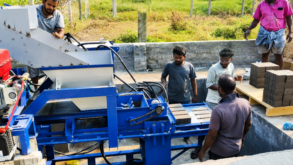 4 Cavity Fly Ash Brick Machine Diesel Engine (1) Manufacturer in Salem - SB Engineering
